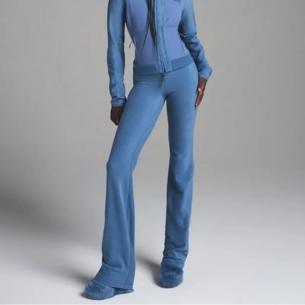 Skims High Waisted Fleece Lounge Pant Azure Blue Women’s Size XS
